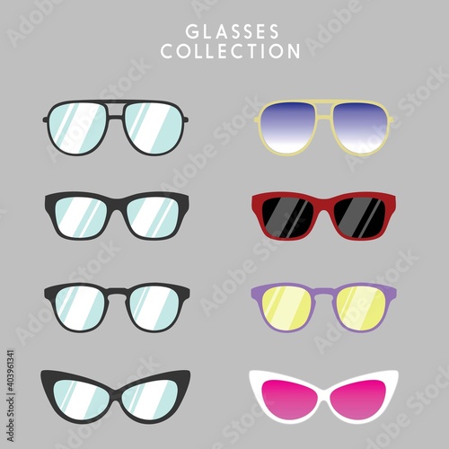 set of glasses