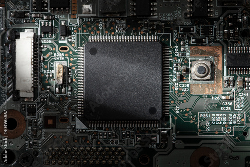Fototapeta Naklejka Na Ścianę i Meble -  Motherboard CPU mockup computer parts