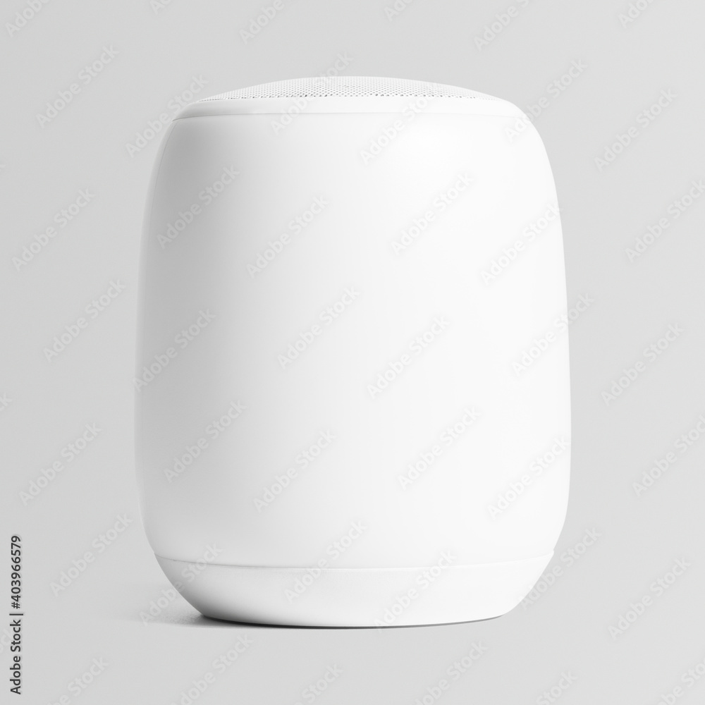 Wireless white smart speaker mockup digital device Wireless white smart speaker mockup digital device