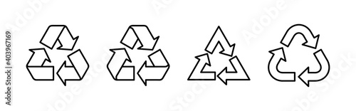Recycle icon vector. Recycling vector icon.