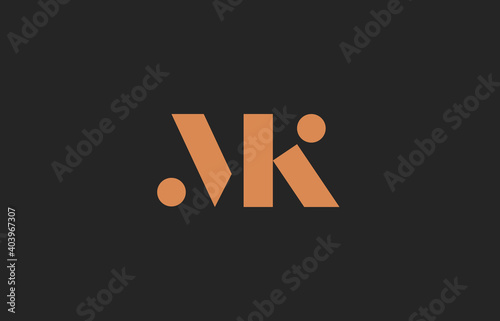Photos merged letter K with M, MK logo design