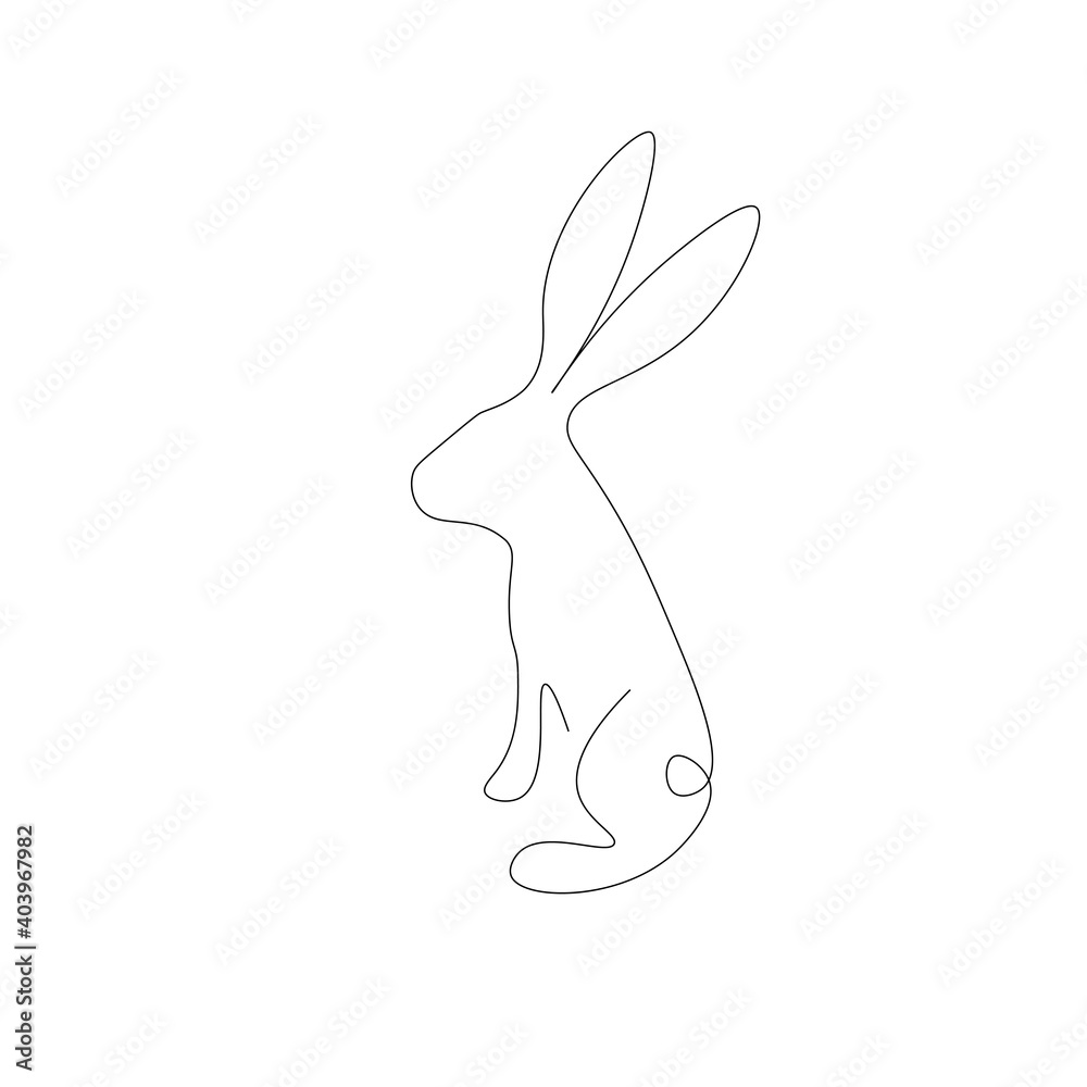 Easter bunny rabbit line drawing, vector illustration Easter bunny rabbit line drawing, vector illustration