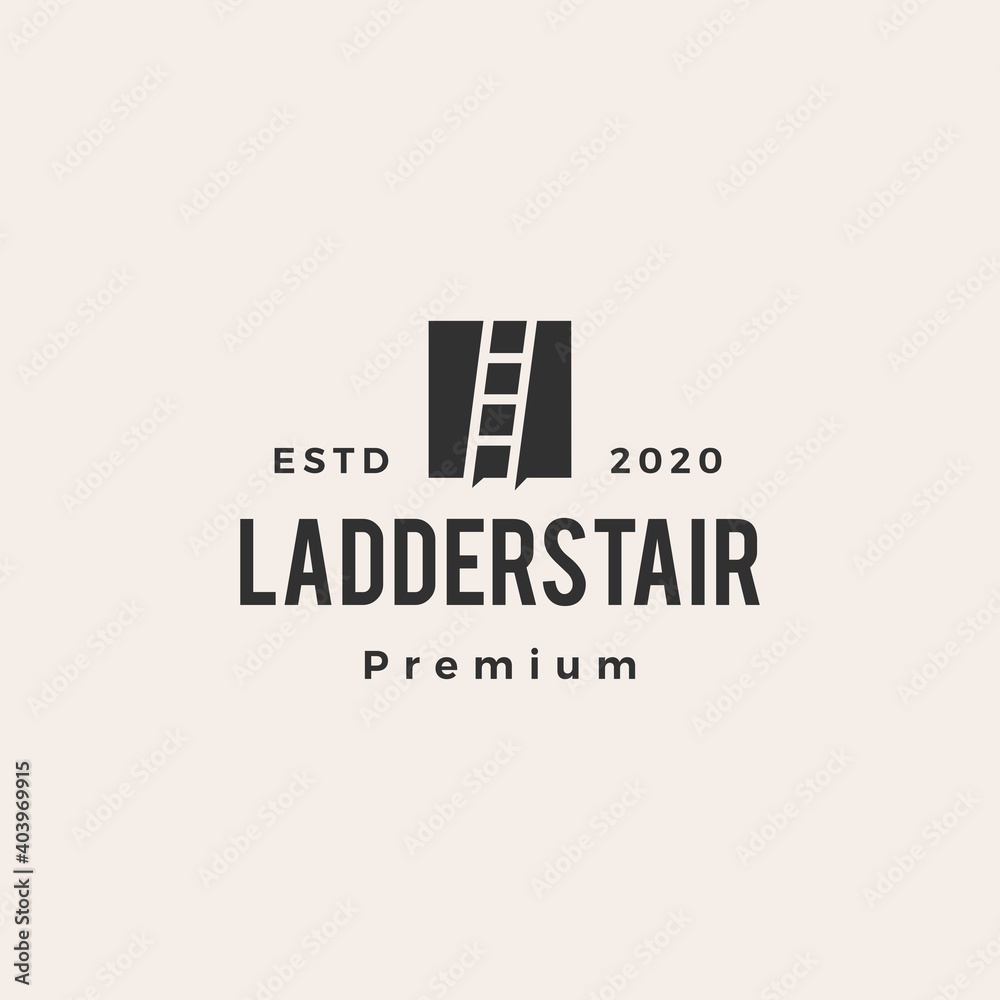 ladder stair hipster vintage logo vector icon illustration