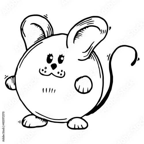 Mouse character. Vector cartoon funny mouse.