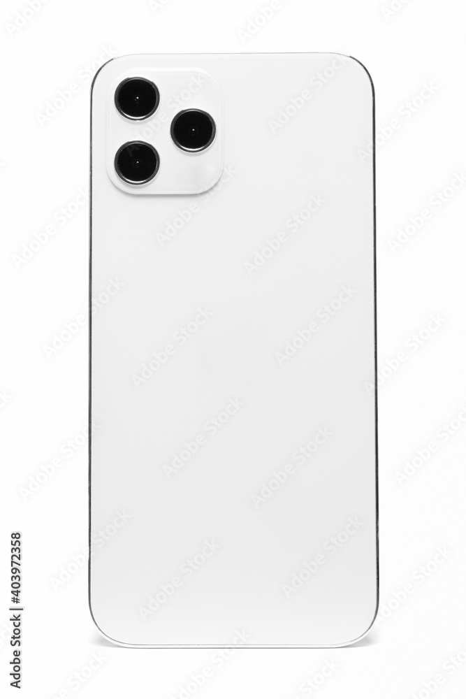 White phone rear view innovative future technology White phone rear view innovative future technology