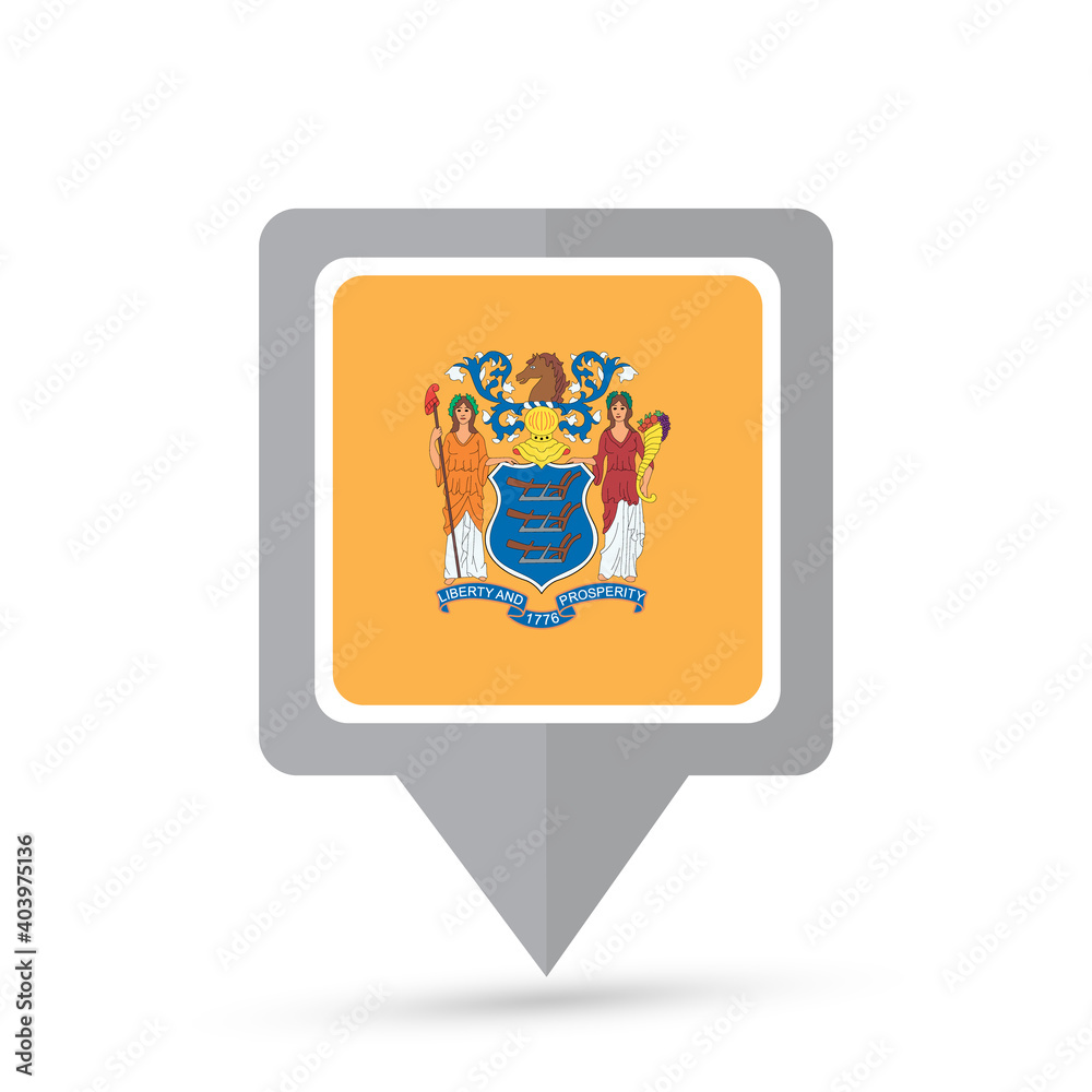 New Jersey state flag map icon New Jersey state flag map icon