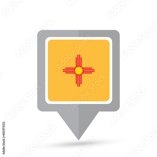 New Mexico state flag map icon