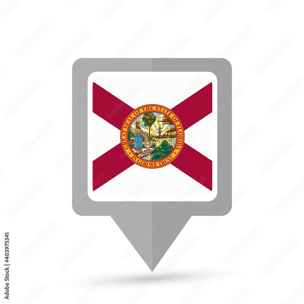 Florida state flag map icon Florida state flag map icon