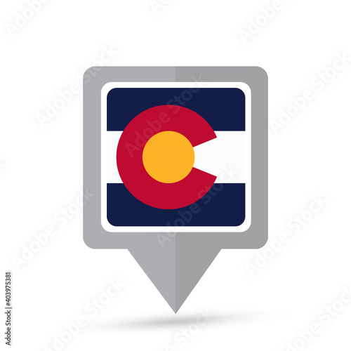 Colorado state flag map icon Free Download Colorado state flag map icon - GFXLoad