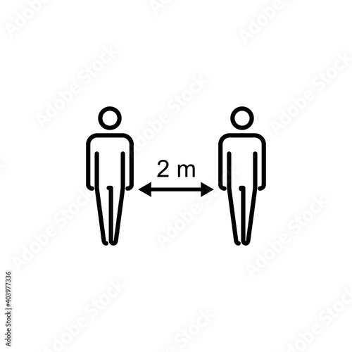 Social distance icon vector. social distancing icon. self quarantine sign