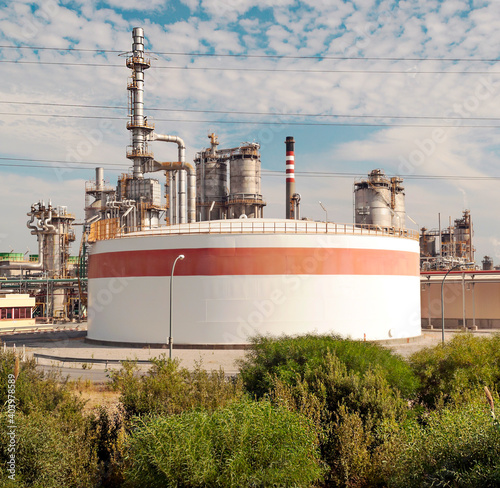 Industrial factories in the bay of Algeciras photo