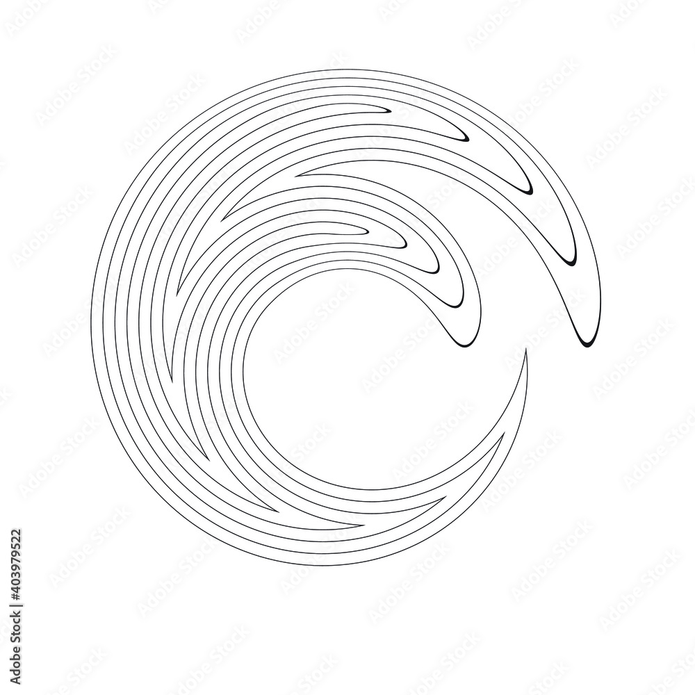 Lines in Circle Form . Spiral Vector Illustration .Technology round. Wave Logo . Design element . Abstract Geometric shape .