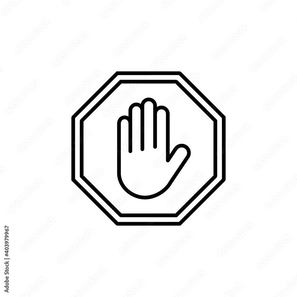 Stop icon vector. stop road sign. hand stop icon vector Stop icon vector. stop road sign. hand stop icon vector