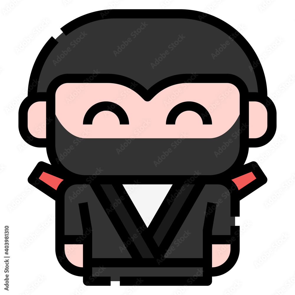 Ninja icon for web element , webpage, application, card, printing, social media, posts etc.