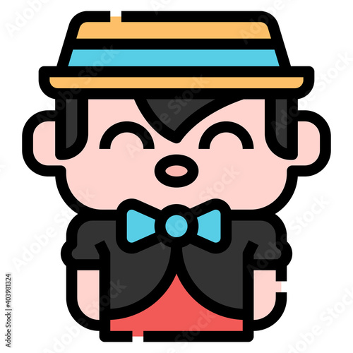 Pinocchio icon for web element , webpage, application, card, printing, social media, posts etc.