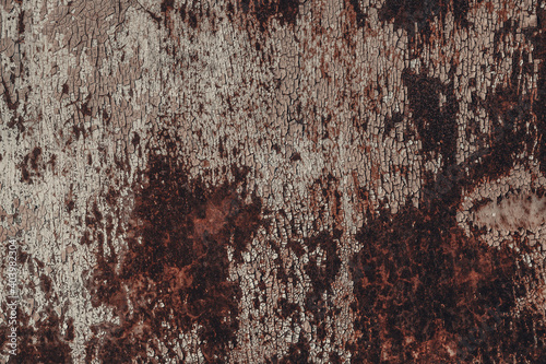 Rusting And Weathered Metal Surface With Peeled Paint
