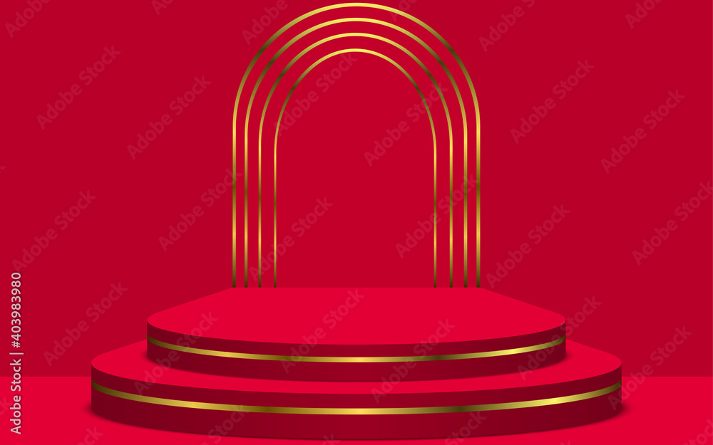 red and gold podium in the red room red and gold podium in the red room