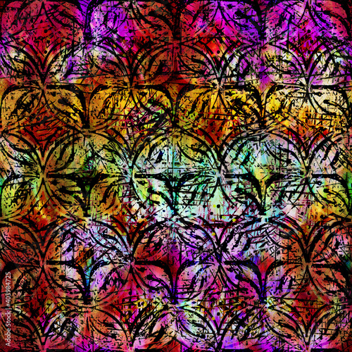 Rainbow Geometric Tile Pattern