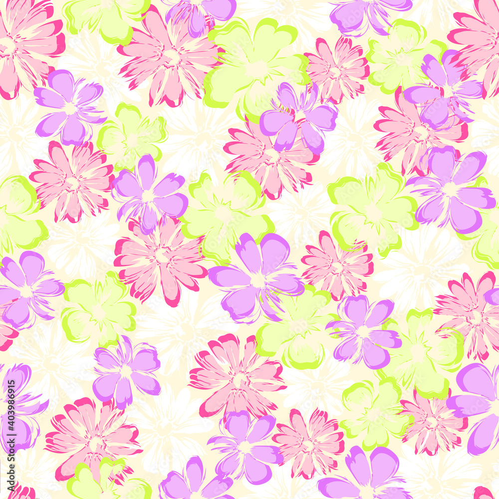 Ditsy Daisy Floral Pattern 