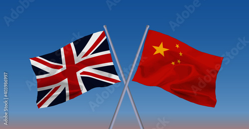 中国 イギリス 国旗