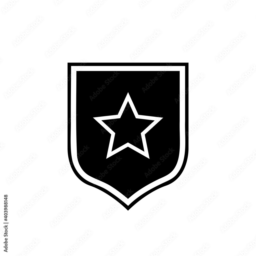Police shield icon isolated on white background Police shield icon isolated on white background