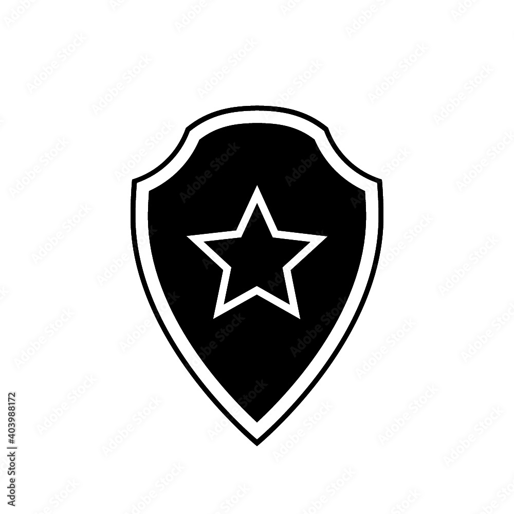 Police shield icon isolated on white background Police shield icon isolated on white background