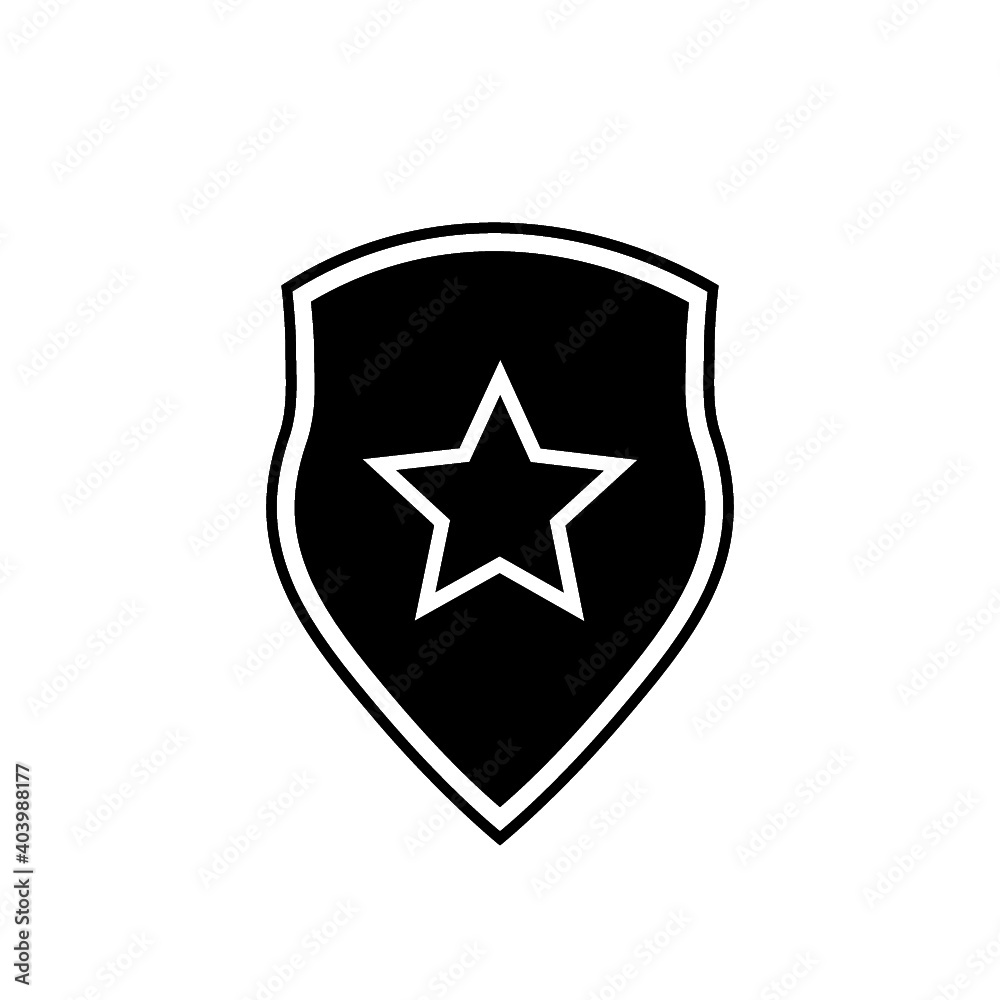 Police shield icon isolated on white background Police shield icon isolated on white background