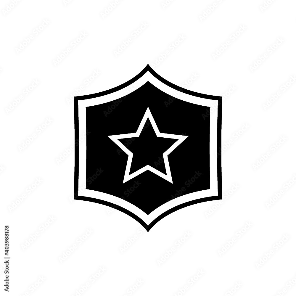 Police shield icon isolated on white background
