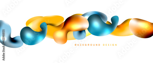 Bubbles abstract background. Liquid splashes on white vector template