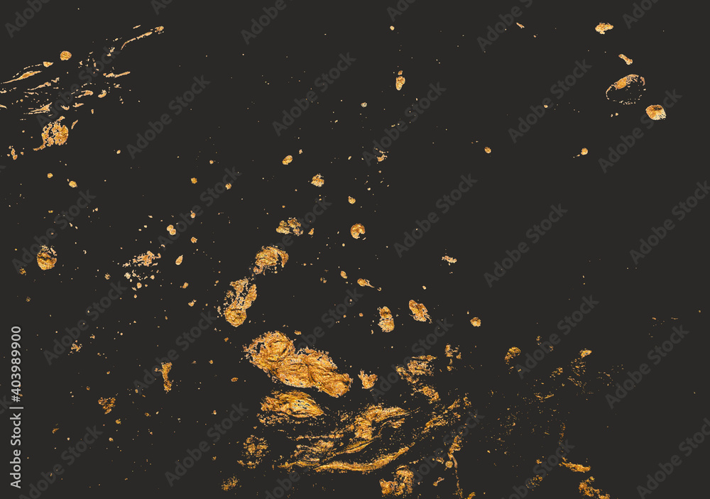 Abstract monochrome golden brush strokes on black background Abstract monochrome golden brush strokes on black background