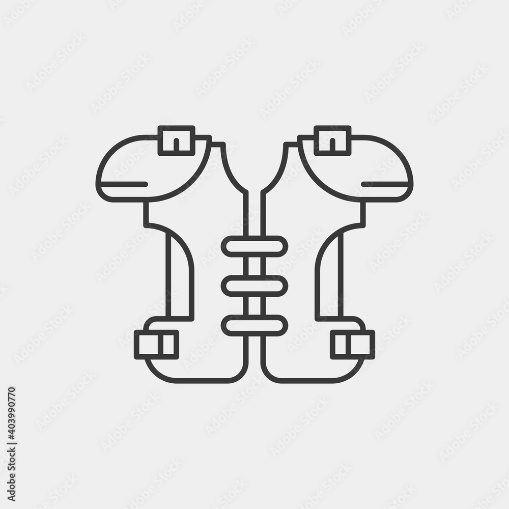 Shoulder pad icon isolated on background. Protective padding symbol modern, simple, vector, icon for website design, mobile app, ui. Vector Illustration Shoulder pad icon isolated on background. Protective padding symbol modern, simple, vector, icon for website design, mobile app, ui. Vector Illustration