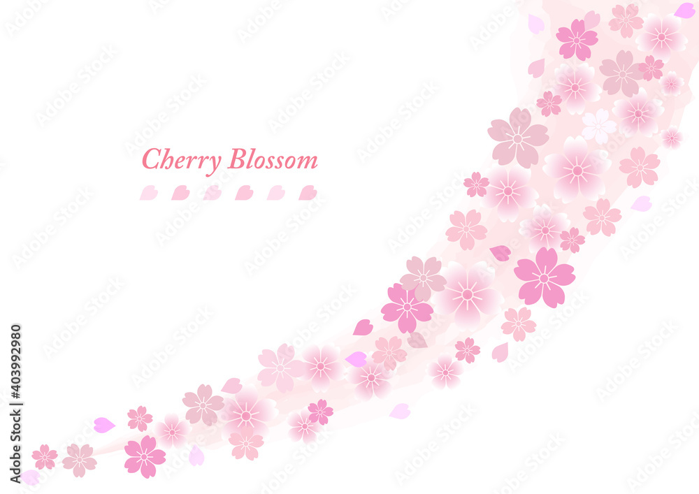 桜のラインイラスト素材 桜のラインイラスト素材