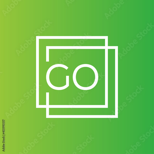 Creative initial letter GO square logo design concept vector