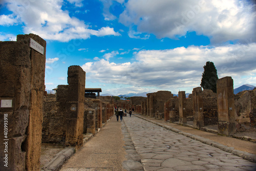 Pompeii, ancient archaeological excavations without tourists because of the crown virus covid-19