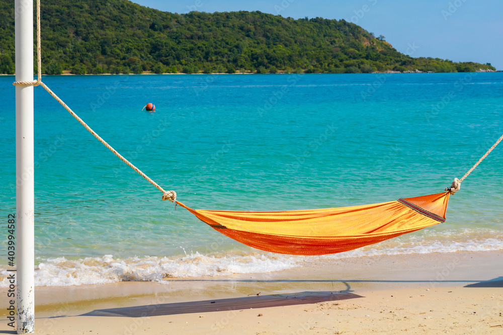 Samaesarn Island, Sattahip, Chon Buri Province, Thailand.the swing on the beach.