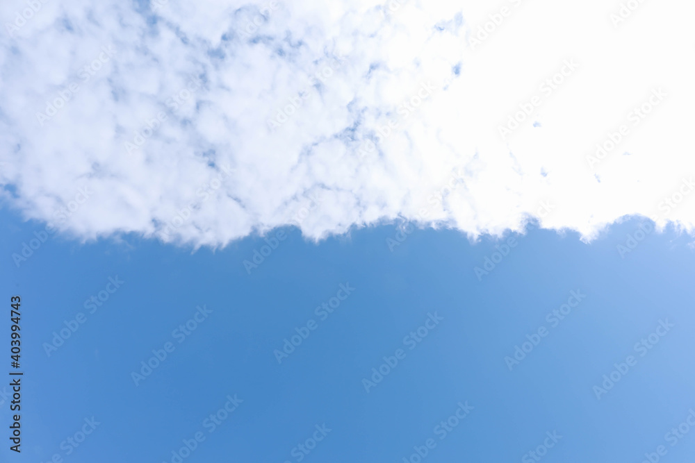Blue sky and white cloud for natural background.