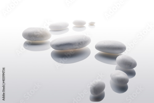 White Stones in Path - isolated on white