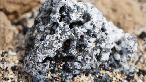 a stone in Caihau, on the island Sao Vicente, Cabo Verde, in the month of November photo