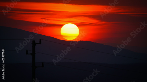 Beautiful sunset over the mountains