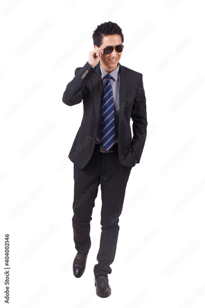 A happy young Business man with sunglasses A happy young Business man with sunglasses