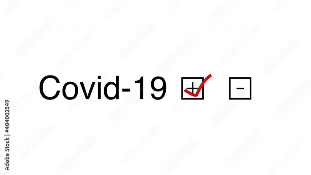 Corona Virus or Covid-19 Test Positive and Negative Animation With Box Check List Corona Virus or Covid-19 Test Positive and Negative Animation With Box Check List