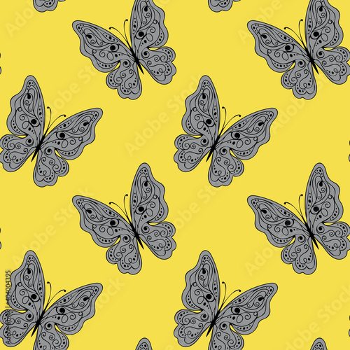 seamless pattern with lace butterflies. Vector illustration