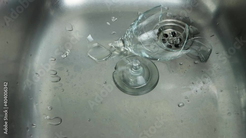 Removing glass shards from broken wine glasses