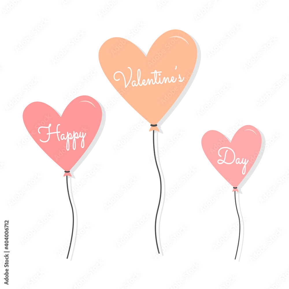 Happy Valentine's Day with heart balloon Happy Valentine's Day with heart balloon