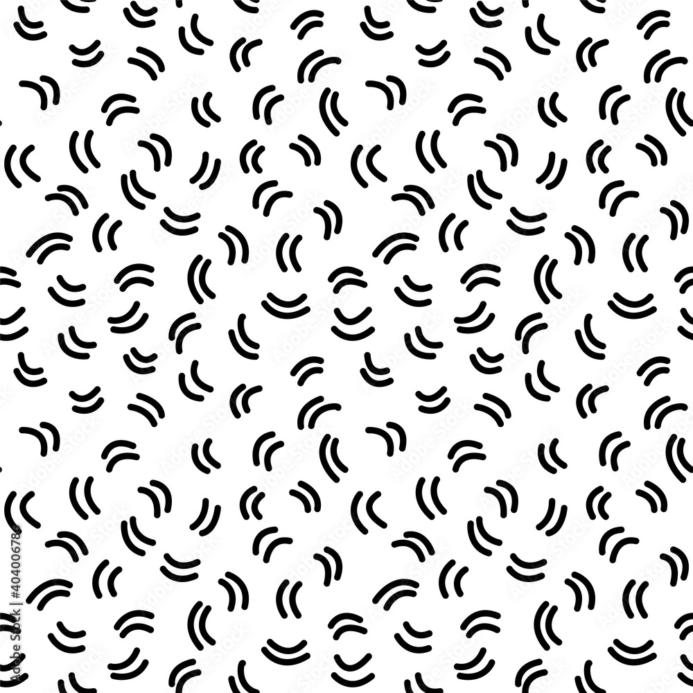 Seamless line doodle memphis pattern Fashion 80-90s