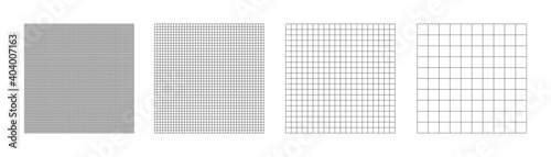 Square grid paper texture. Vector geometric collection of texture. Set of grid pattern background. Square background.