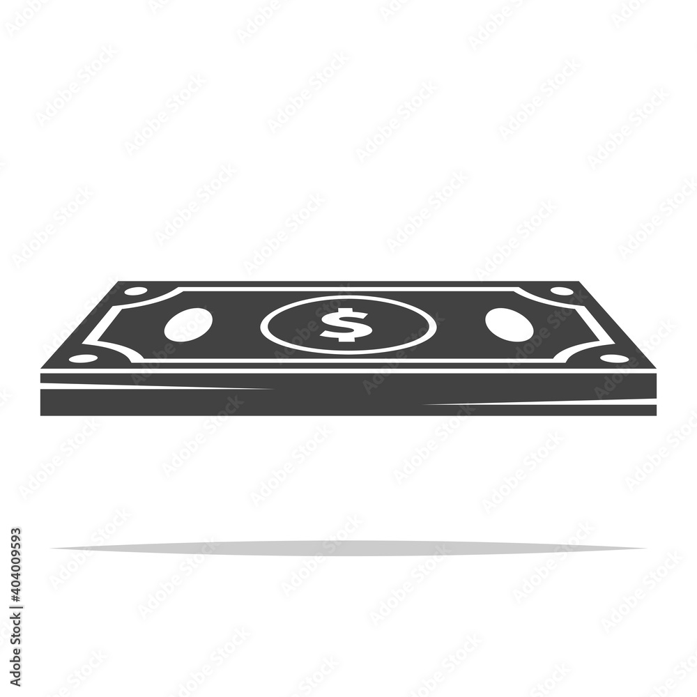 Fototapeta premium Stack of money cash icon vector isolated