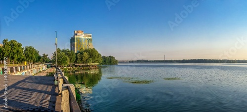 Dnipro city embankment in Ukraine