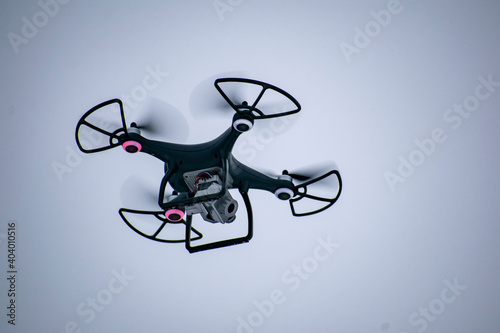 The drone as a new technology to help people to carry out the process of aerial photography and the movement of goods.
