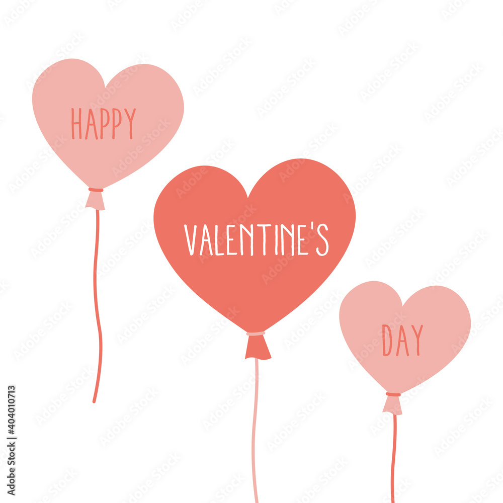 Happy Valentine's Day with heart balloon